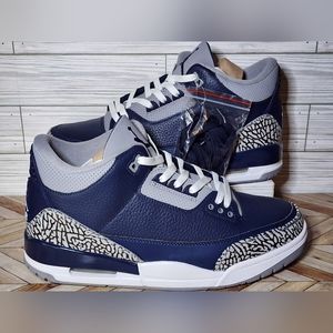 NIB Nike Air Jordan 3 Retro Midnight Navy White Georgetown CT8532-401 Mens SZ 12